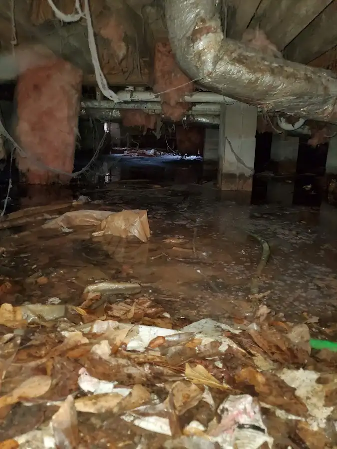 Crawl space flood assessment for Commercial Water Damage Restoration in Buffalo